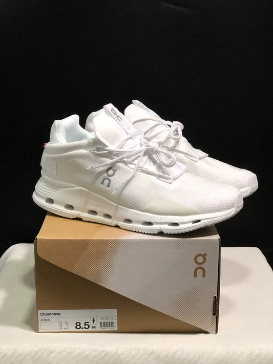 On Running Cloudnova Lightweight Sports Casual Shoes All White