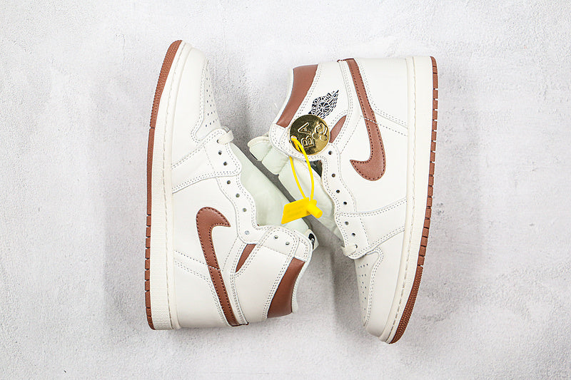 Nike Air Jordan 1 Retro High White Brown Sneakers