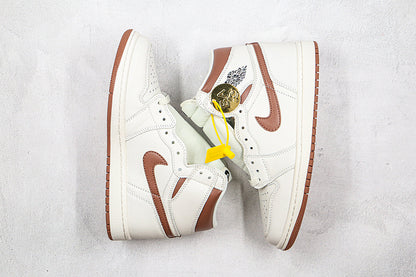Nike Air Jordan 1 Retro High White Brown Sneakers