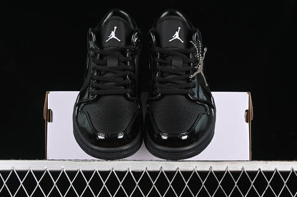 Nike Air Jordan 1 Low Metallic Silver Pure Black Sneakers