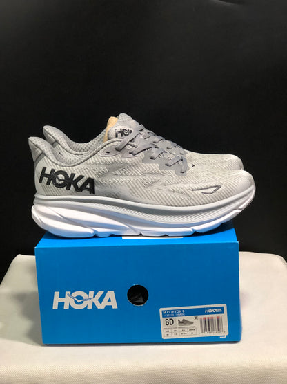 Hoka One One Clifton 9 Running Shoes Athletic Shoes Sneakers Gray