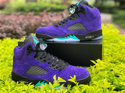 Nike Air Jordan 5 Retro ¡°Alternate Grape¡±Purple Emerald Black Sneakers