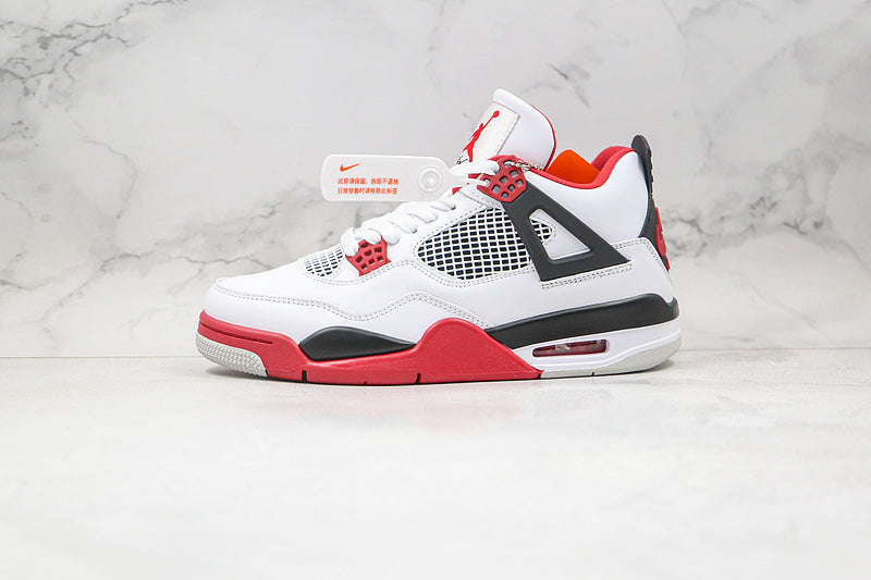 Nike Air Jordan 4 Retro OG IV White Bred Fire Red Sneakers