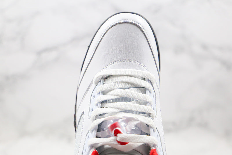Nike Air Jordan 5 Retro Low-Top White/Fire Red/Black Sneakers