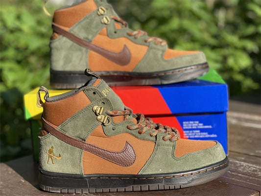 Nike SB Dunk High Pro Pass Port Multicolor 2022 Army Green Brown Black Work Boots