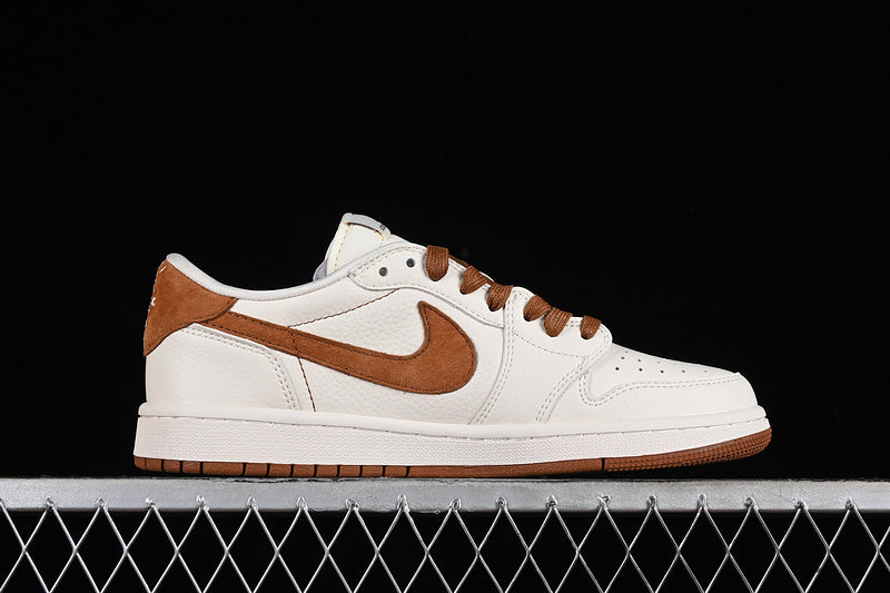 Nike Air Jordan 1 Low Travis Scott Fragment Design LV Brown White Sneakers