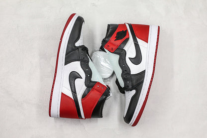 Nike Air Jordan 1 Retro High Satin Black Toe Sneakers