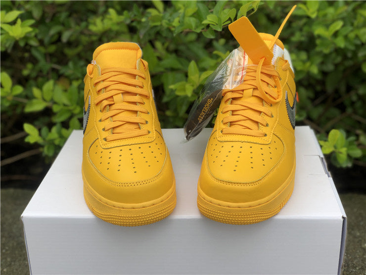 Nike Air Force 1 Low Off White ICA University Gold/Metallic Silver Sneakers