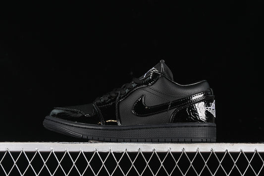 Nike Air Jordan 1 Low Metallic Silver Pure Black Sneakers