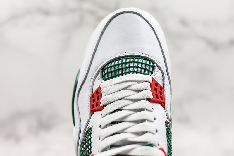 Nike Air Jordan 4 Retro White Green Red Sneakers