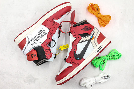 Nike Air Jordan Retro 1 Off-White Red White Sneakers