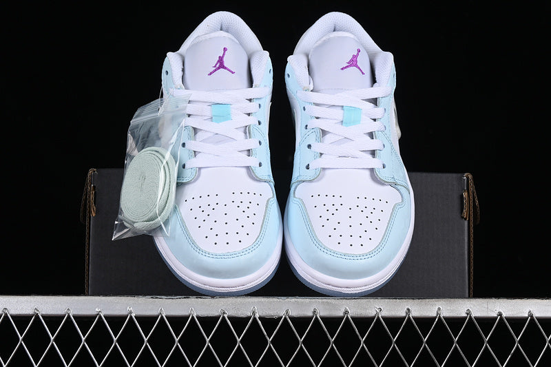 Nike Air Jordan 1 Low Super Violet Glacier Blue White Sneakers