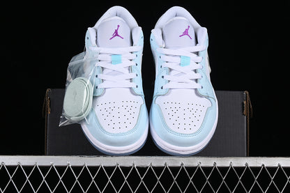 Nike Air Jordan 1 Low Super Violet Glacier Blue White Sneakers