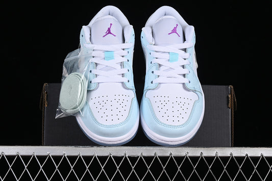 Nike Air Jordan 1 Low Super Violet Glacier Blue White Sneakers