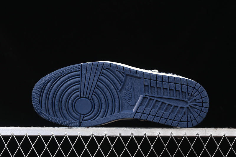 Travis Scott Fragment Design Nike Air Jordan 1 Low OG SP Navy Sole Grey White Sneakers