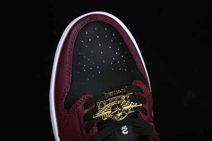 Nike Air Jordan 1 Low Black White Dark Beetroot Red Sneakers