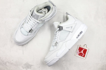 Nike Air Jordan 4 Retro Pure Version 2017 White Metallic Silver Sneakers