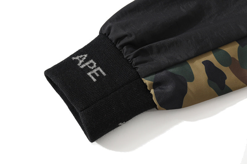 A Bathing Ape BAPE Shark Head Bump Camouflage Flight Jacket