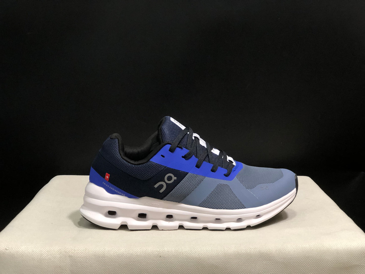 On Running Cloudrunner Anti-Slip Sports Running Shoes Haze Blue/White