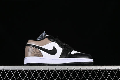 Nike Air Jordan 1 Low White Black Brown Sneakers