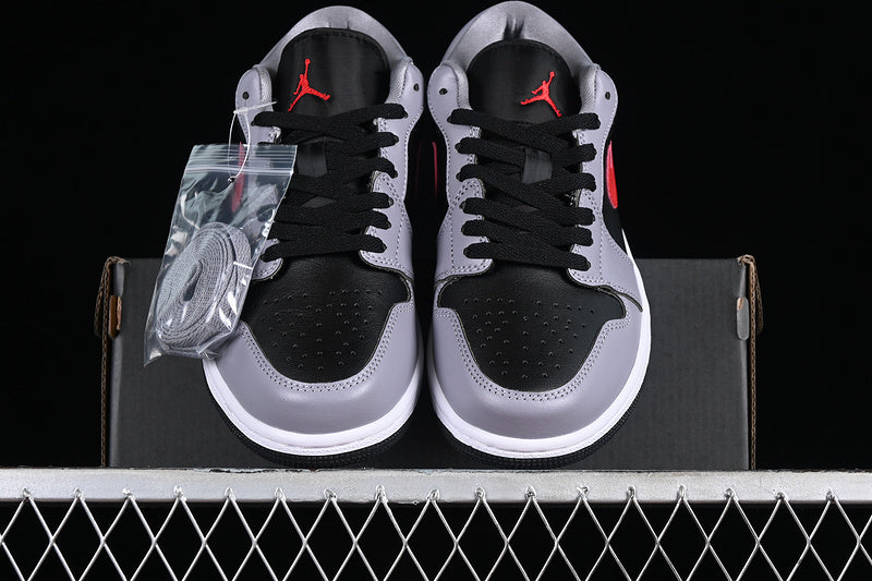Nike Air Jordan 1 Low Red Grey Black Sneakers