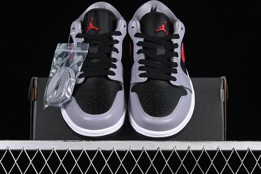 Nike Air Jordan 1 Low Red Grey Black Sneakers