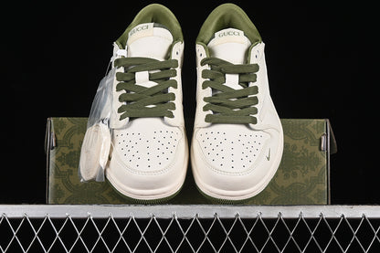 Nike Air Jordan 1 Low Off-White Travis Scott Fragment Design Green Sole White Green Sneakers