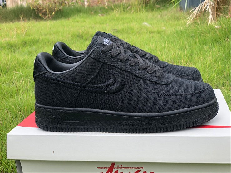 Nike Air Force 1 Low x Stussy 2020 Triple Black Sneakers