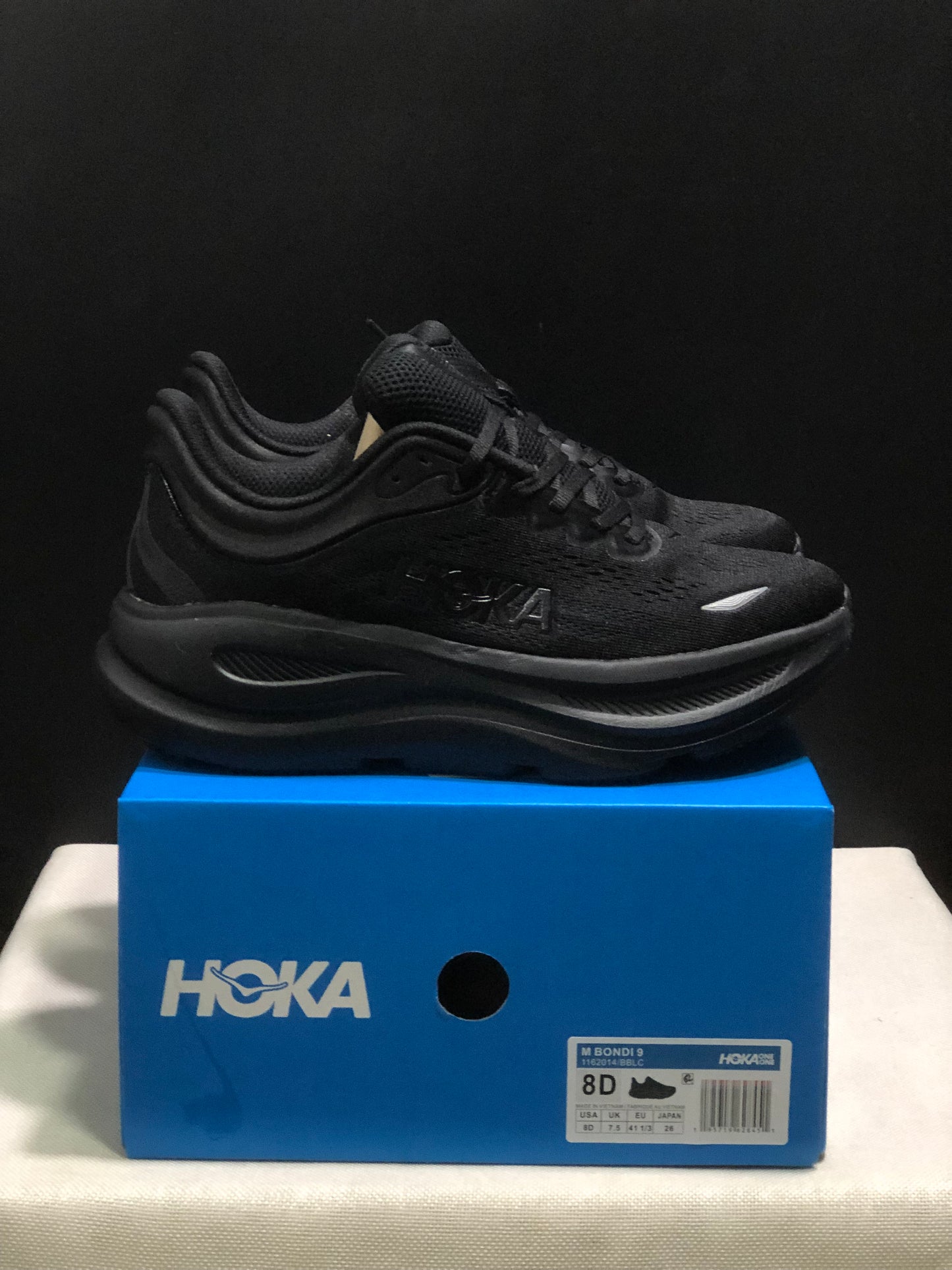 Hoka One One Bondi 9 Comfortable Low-top Running Shoes Sneakers Black