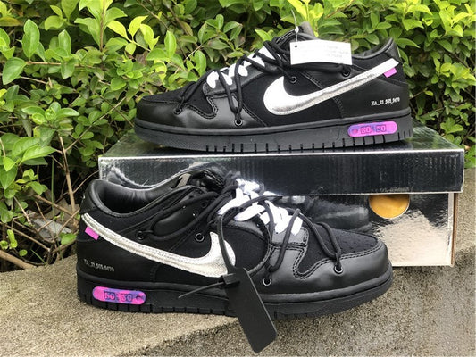 Nike Dunk Off-White Low ¡°50 of 50¡± Black Silver Sneakers
