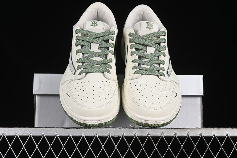 Nike Air Jordan 1 Low OG SP Off-White Travis Scott Fragment Design Green Sole White Sneakers