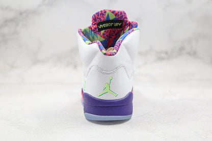 Nike Air Jordan 5 Retro Alternate Bel-Air White Purple Green Sneakers