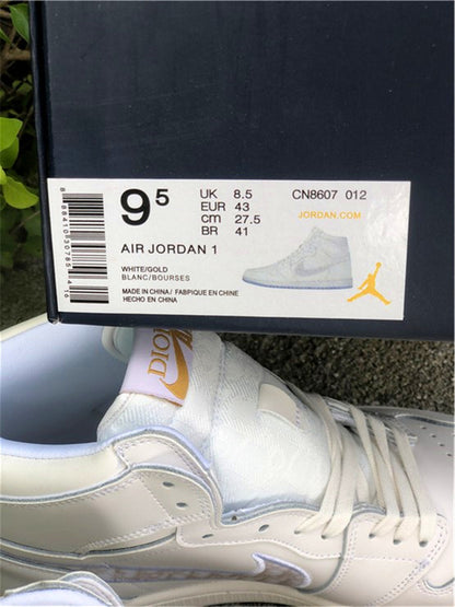 Nike Air Jordan 1 Retro High Neutral Grey Sneakers Dior Joint Edition