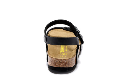 Birkenstock Granada Hollow Butterfly Pattern Single Buckle Slip Band Black Matte  Buckle Strap Sandal