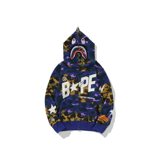 A Bathing Ape BAPE x HP Joint Edition Shark Head Star Camouflage Hoodie