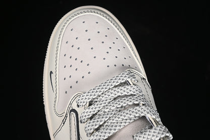 Travis Scott Fragment Design Nike Air Jordan 1 Low OG SP Wolf Grey White Sneakers