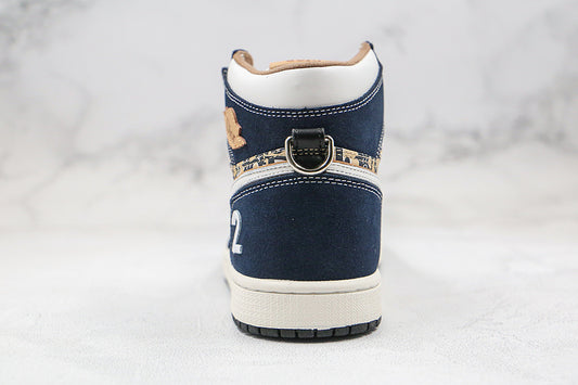 Nike Air Jordan 1 Retro High Dior White Blue Sneakers Joint Edition