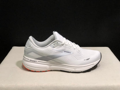 Brooks Ghost 15 Shock-absorbing Wear-resistant Low-top Running Shoes White/Grey