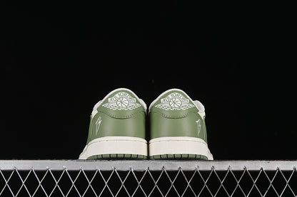 Nike Air Jordan 1 Low OG SP Off-White Travis Scott Fragment Design White Green Sneakers