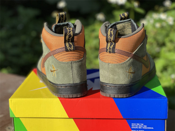 Nike SB Dunk High Pro Pass Port Multicolor 2022 Army Green Brown Black Work Boots