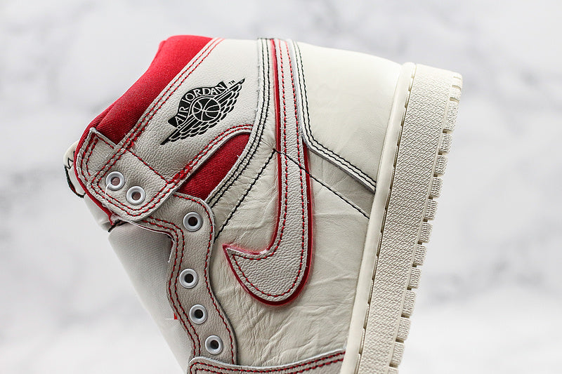 Nike Air Jordan 1 Retro High-Top Phantom White Red Sneakers