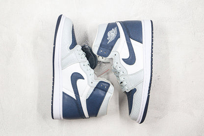 Nike Air Jordan 1 Retro Gray Navy Sneakers