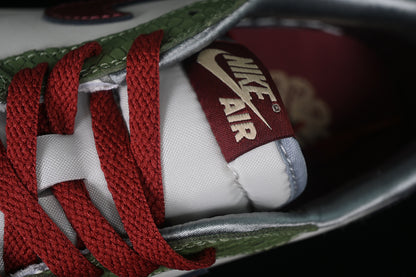 Nike Air Jordan 1 Low Year Of The Dragon Dark Red Cedar Oil Green White Sneakers