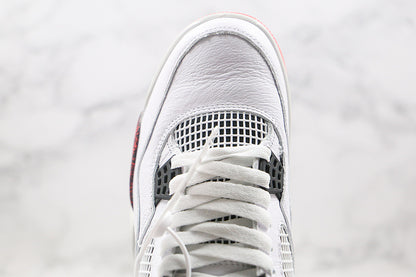 Nike Air Jordan 4 Retro Red Hot Lava White Sneakers