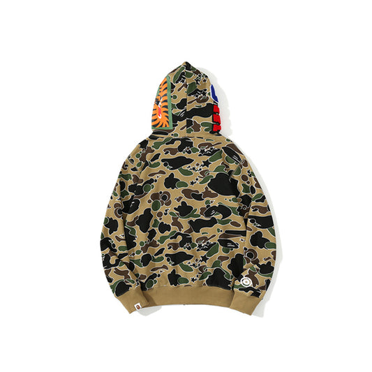 A Bathing Ape BAPE Shark Head STA Star Camo Hoodie Yellow