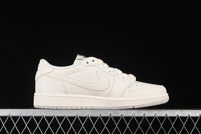 Nike Air Jordan 1 Low BURBERRY Travis Scott Fragment Design OG SP White Sneakers