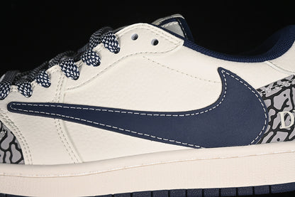 Nike Air Jordan 1 Low DIOR Travis Scott Fragment Design OG SP Black Cement White Navy Sneakers
