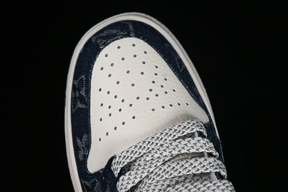 Nike Air Jordan 1 Low LV Blue Pattern Grey White Sneakers
