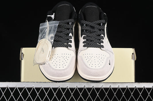 Nike Air Jordan 1 Low Black White Light Grey Sneakers