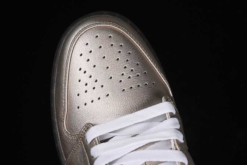 Nike Air Jordan 1 Low Summit White Brown Metal Zinc Sneakers